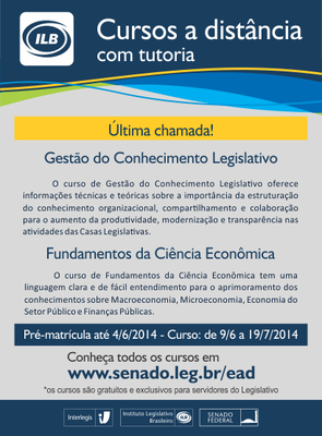 Cursos de Gestão do Conhecimento legislativo e de Fundamentos da Ciência Econômica 